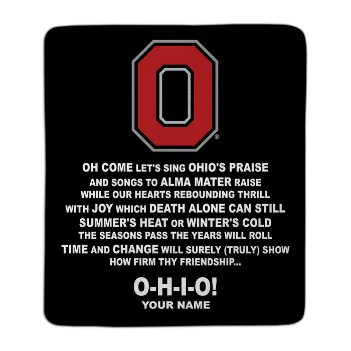Buckeyes Alma Mater Carmen Ohio Pixel Fleece Blanket - You Custom