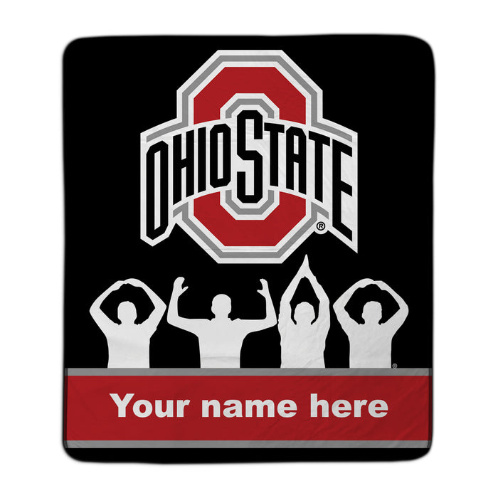 Ohio State Silhouette Pixel Fleece Blanket - You Custom