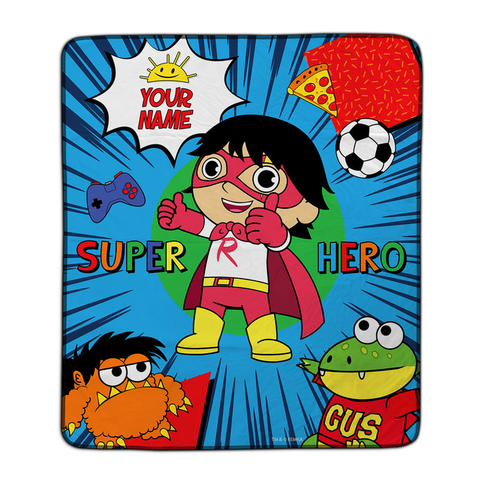 Ryan's World My Hero Pixel Fleece Blanket - You Custom