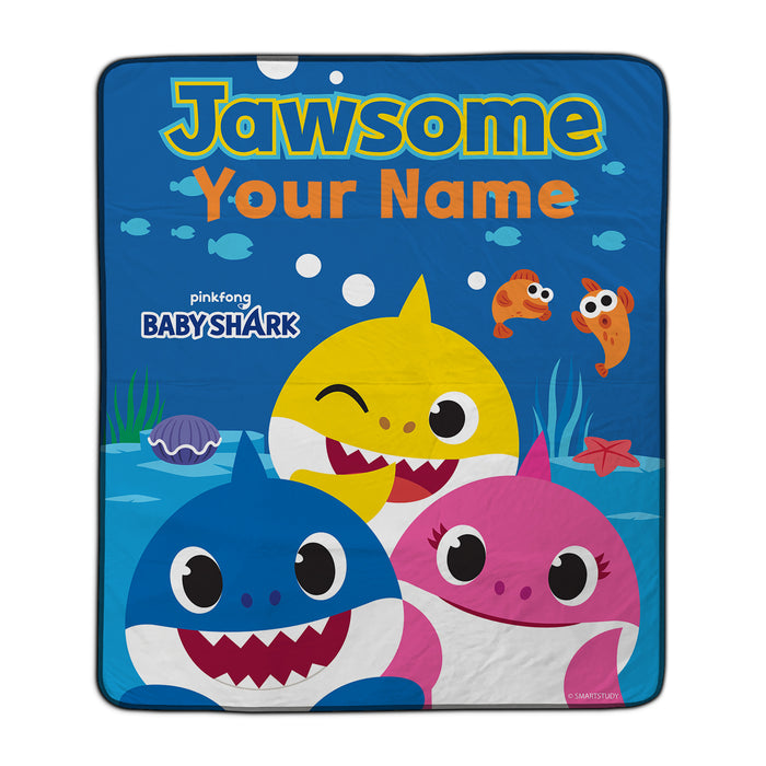 Baby Shark Family Party Pixel Fleece Blanket - You Custom