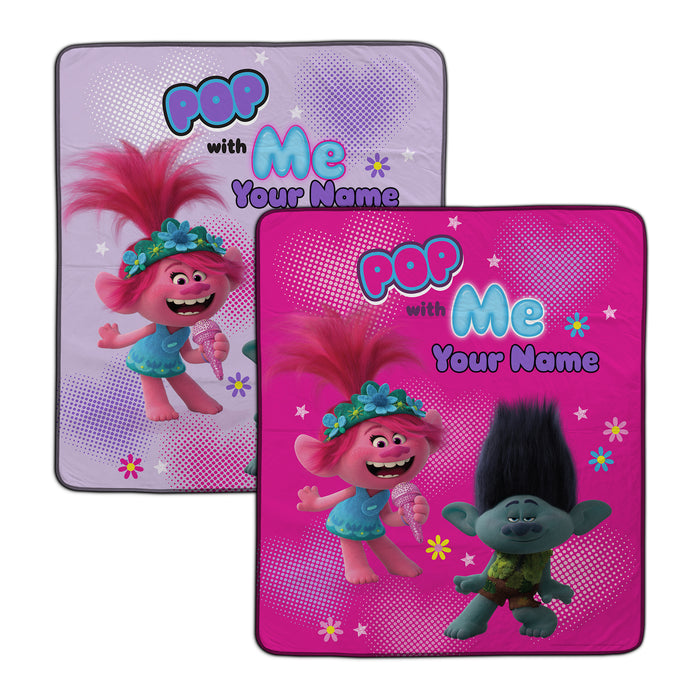 Trolls Pop With Me Pixel Fleece Blanket - You Custom