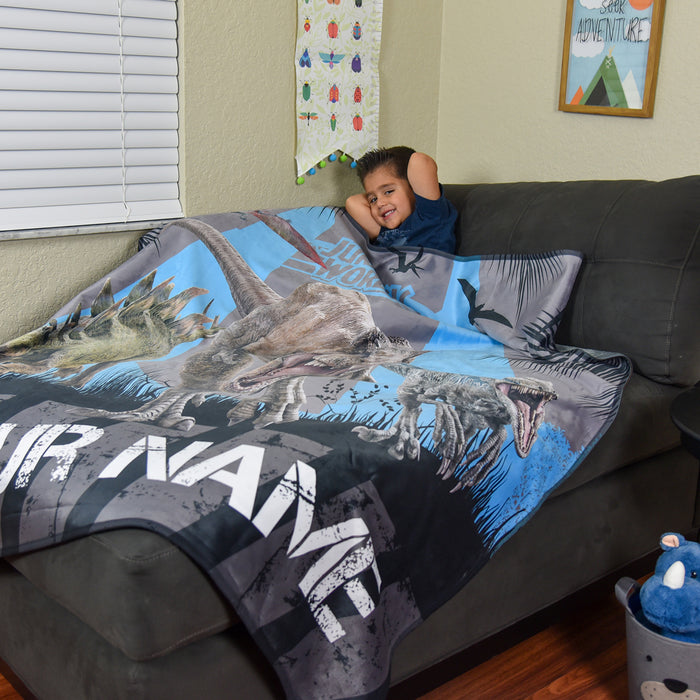 Jurassic World High Alert Pixel Fleece Blanket - You Custom