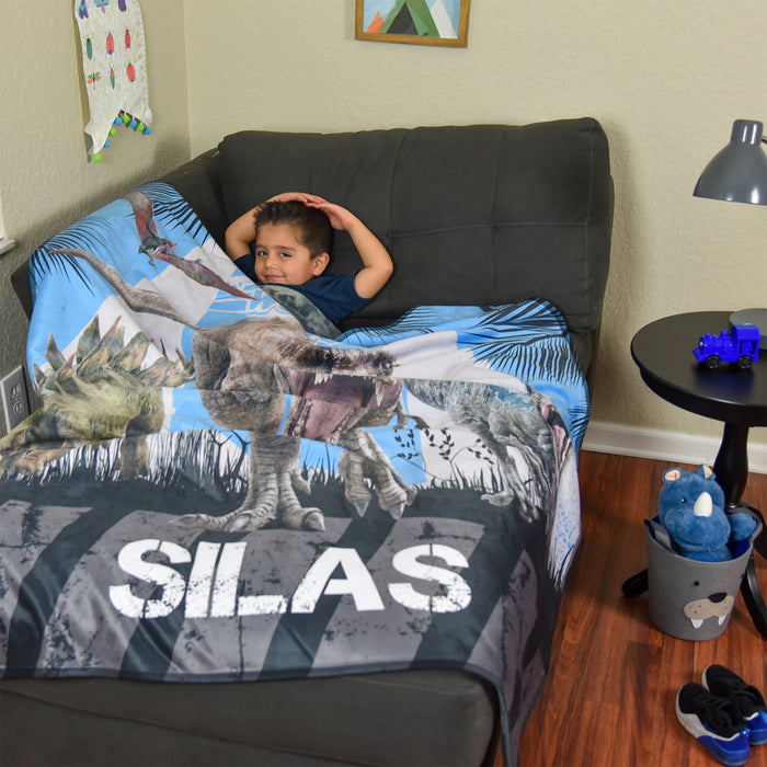 Jurassic World High Alert Pixel Fleece Blanket - You Custom