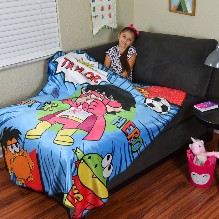 Ryan's World My Hero Pixel Fleece Blanket - You Custom