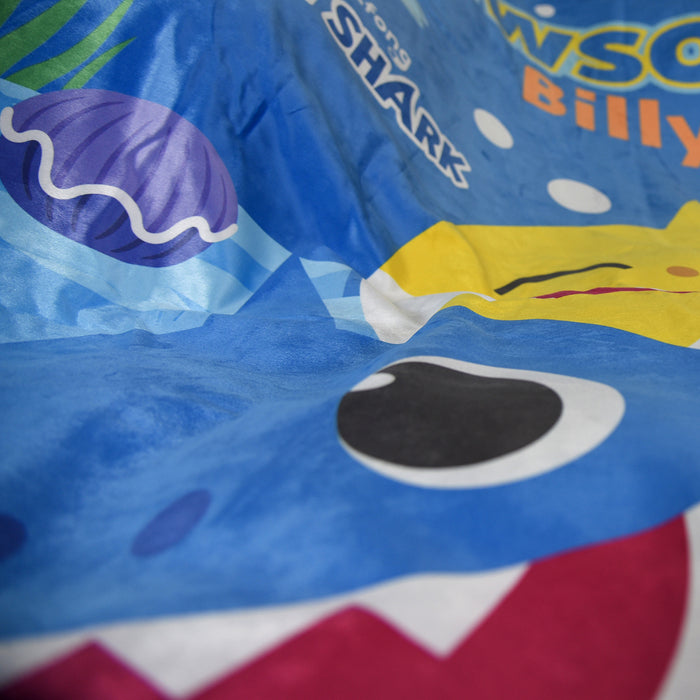 Baby Shark Family Party Pixel Fleece Blanket - You Custom