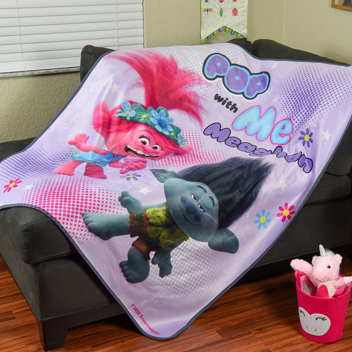 Trolls Pop With Me Pixel Fleece Blanket - You Custom