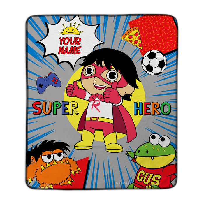 Ryan's World My Hero Pixel Fleece Blanket - You Custom