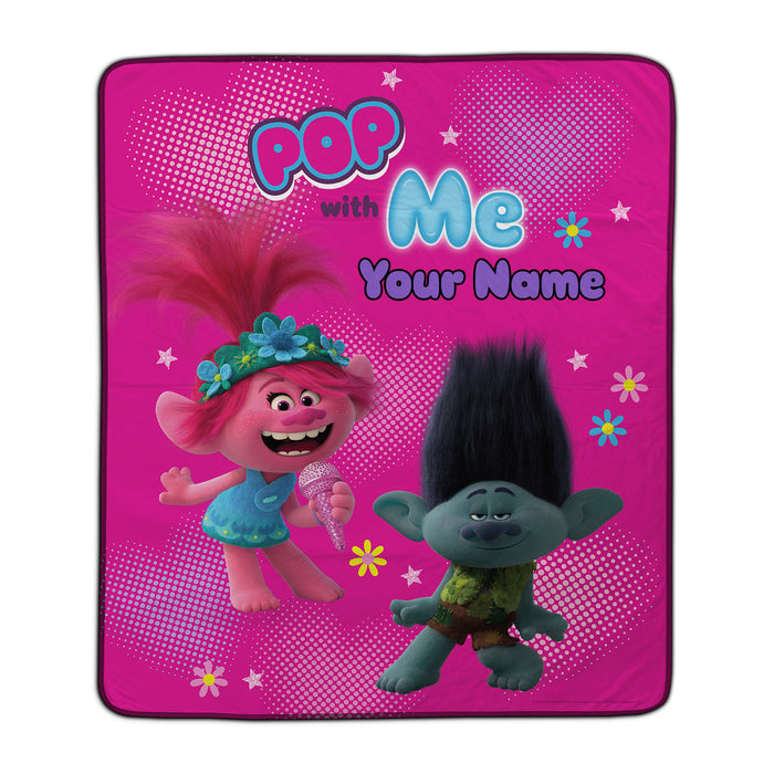 Trolls Pop With Me Pixel Fleece Blanket - You Custom