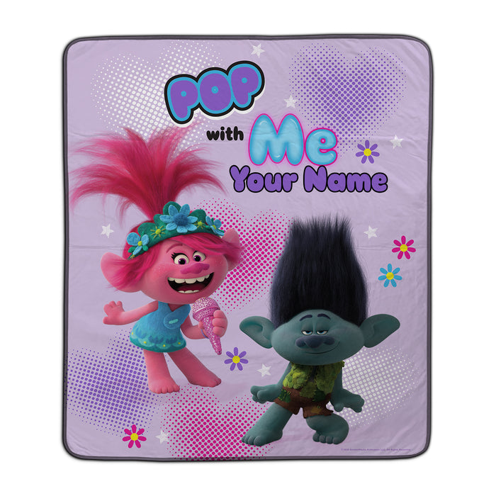 Trolls Pop With Me Pixel Fleece Blanket - You Custom