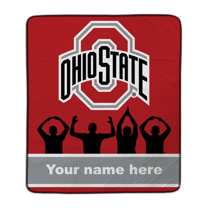 Ohio State Silhouette Pixel Fleece Blanket - You Custom