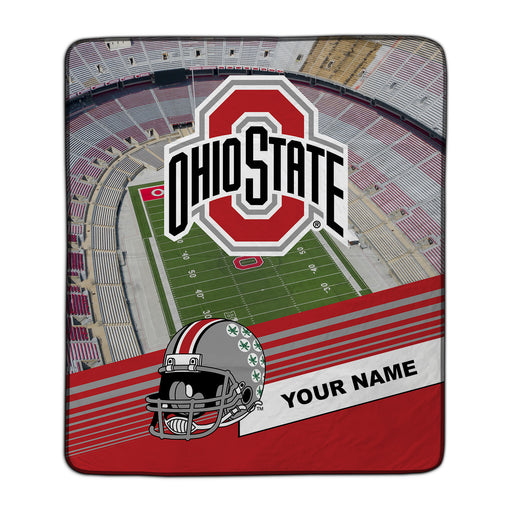 Ohio State Stadium Pixel Fleece Blanket - You Custom