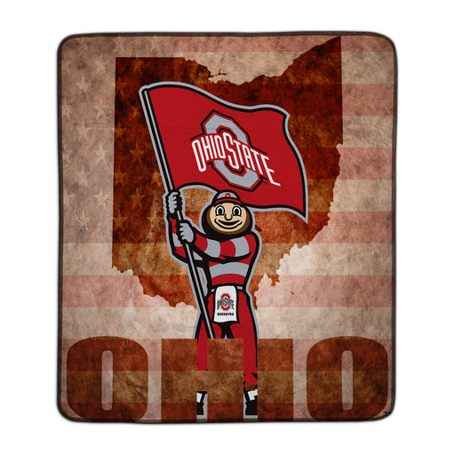 Ohio State Brutus Pixel Fleece Blanket - You Custom