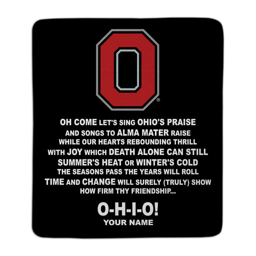 Buckeyes Alma Mater Carmen Ohio Pixel Fleece Blanket - You Custom