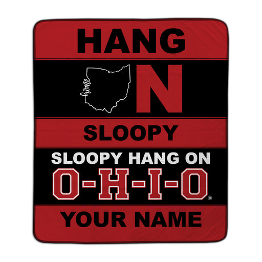 Ohio State Hang On Sloopy Pixel Fleece Blanket - You Custom