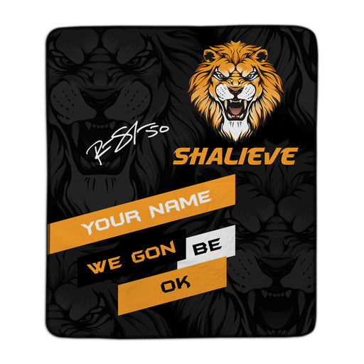 Shalieve We Gon Be Ok Pixel Fleece Blanket - You Custom