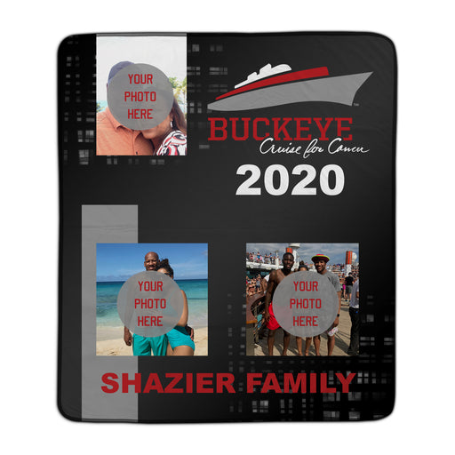 Buckeye Cruise for Cancer Collage Pixel Fleece Blanket - You Custom
