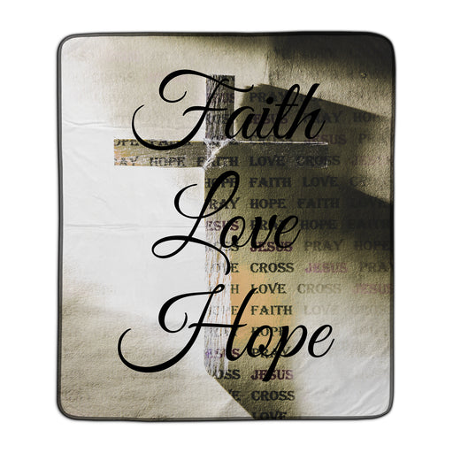 Faith Love Hope Pixel Fleece Blanket - You Custom