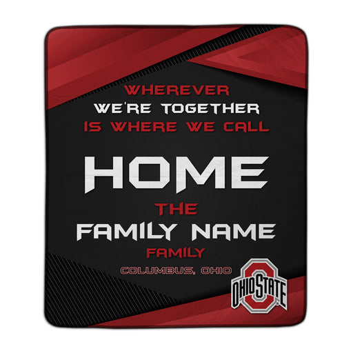 Ohio State Together We're Home Pixel Fleece Blanket - You Custom