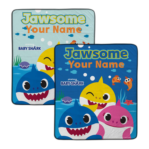 Baby Shark Family Party Pixel Fleece Blanket - You Custom