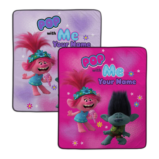 Trolls Pop With Me Pixel Fleece Blanket - You Custom
