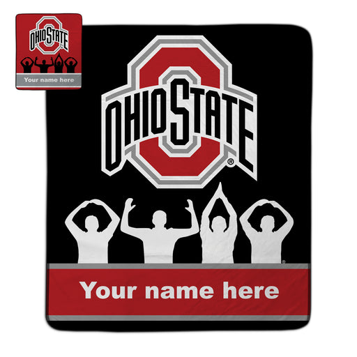 Ohio State Silhouette Pixel Fleece Blanket - You Custom