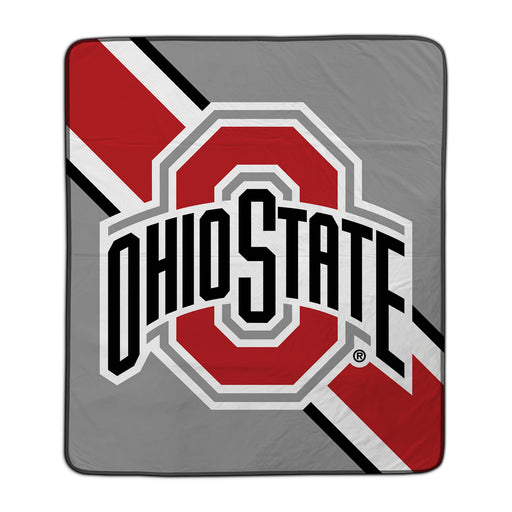 Ohio State Buckeyes Stripe Pixel Fleece Blanket - You Custom