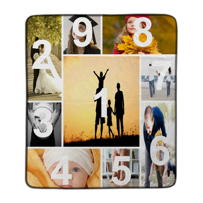 Mix Photo Collage Pixel Fleece Blanket - You Custom