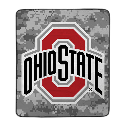 Ohio State Buckeye Camo Pixel Fleece Blanket - You Custom